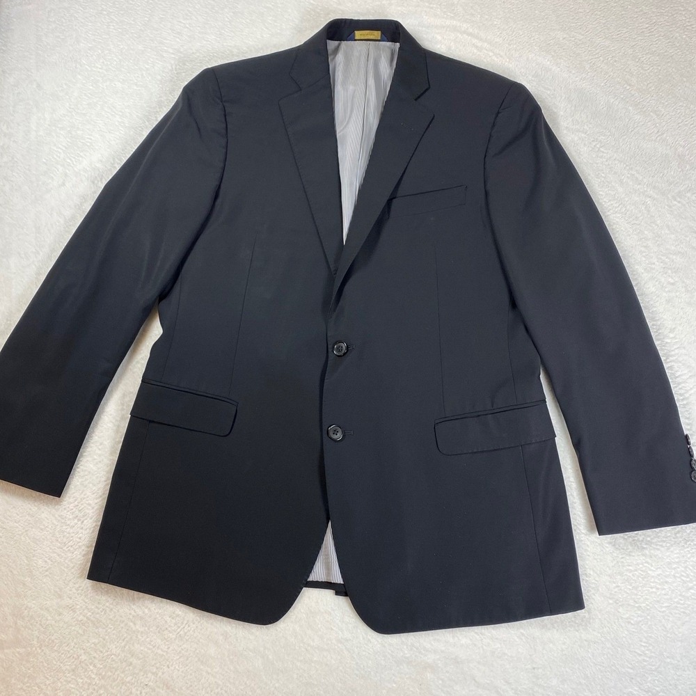 Brooks Brothers Explorer Fitzgerald Fit Black Wool Blend Blazer Jacket Men 42R